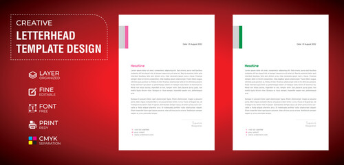 Simple Creative Letterhead Template design