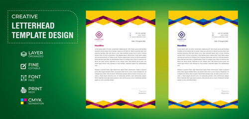 Simple Creative Letterhead Template design