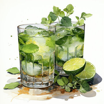 recommend clip art: watercolor Vodka clipart, Generative Ai