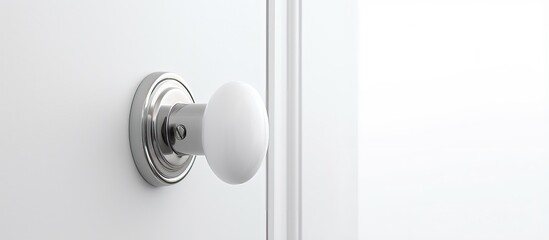 White door with stainless steel knob