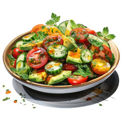 watercolor Salad clipart, Generative Ai