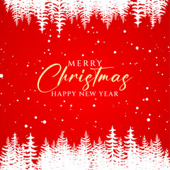 Fototapeta na wymiar merry christmas red poster or banner background or social media wish cards for christmas