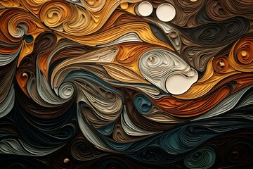 Artistic surreal abstract pattern, handmade on canvas with textured backdrop. Generative AI