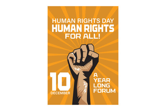Human Rights Poster Design Template| Editable Vector EPS