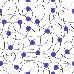 free hand lines with violet circles over grey worn out effect at background