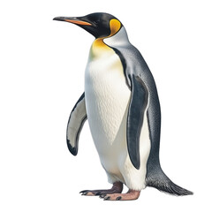 Penguin full body side view isolated on transparent background.