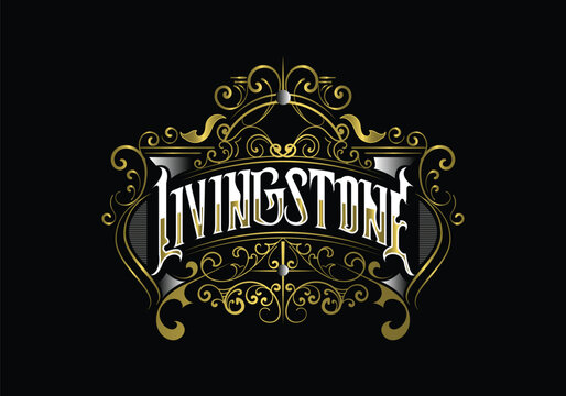 LIVINGSTONE word lettering custom design