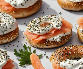 Bagel With Cream Cheese And Salmon