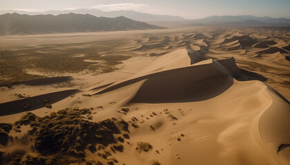 Remote Africa Majestic Sand Dunes Ripple in Arid Beauty generated by AI