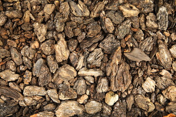 ウッドチップが織りなす模様