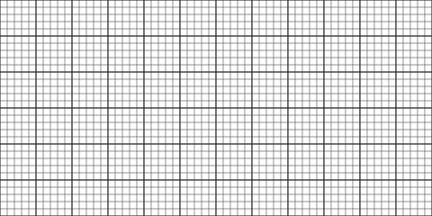 A sheet of graph paper with a grid. Gray lined blank for drawing, studying, technical design or scale measurements.