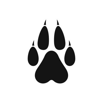 Paw print icon. Dog paw vector footprint icon