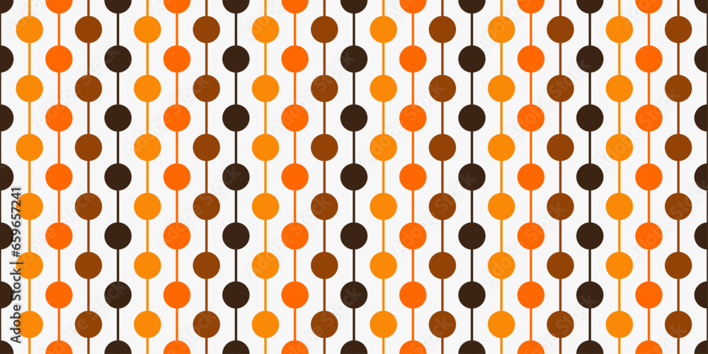Poster Lines and dots. Abstract color pattern of vertical lines, circles. Vector decor pattern.
