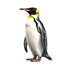 Fototapeta premium Penguin full body side view isolated on transparent background.generative ai