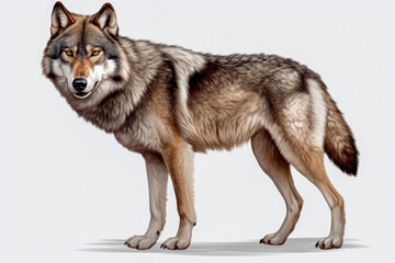 wolf isolated on white background with clipping path