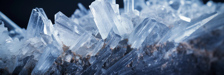 crystalline structure of salt, macro focus, against a gradient dark to light background, intricate details and edges, soft fill light