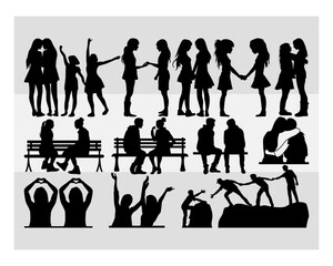 Best Friend Svg | Best Friend Silhouette |  Friendship Svg | Friends Forever Svg Bundle | Friendship Day Svg | Besties Svg | Bff Cut File | Clipart| Vector