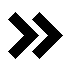 Double arrow. Two arrows. Direction pointer. Black wide arrow icon. Vector illustration