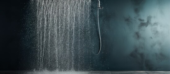 Water splashes coming from a shower