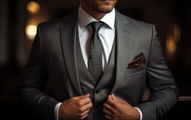 Modern man in a luxury business suit - obrazy, fototapety, plakaty