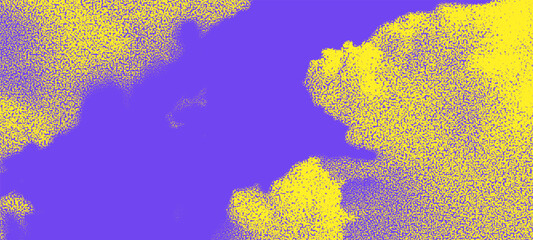 Halftone Sky with Clouds. Duotone Abstract Background