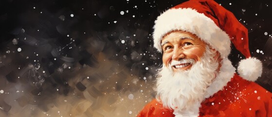 Santa claus on the red background.