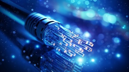 Fiber optics network cable. technology concept.