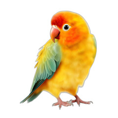 lovebird parrot isolated on transparent or white background