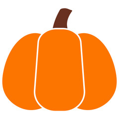 Clean and simple halloween pumpkin (jack-o-lantern) illustration, line art, clipart, geometric, icon, object, shape, symbol, etc. PNG with transparent background. Design elements for websites and othe