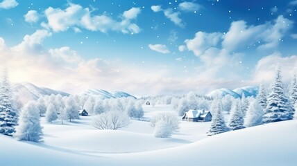Fototapeta na wymiar Winter christmas scenic landscape created with Generative AI