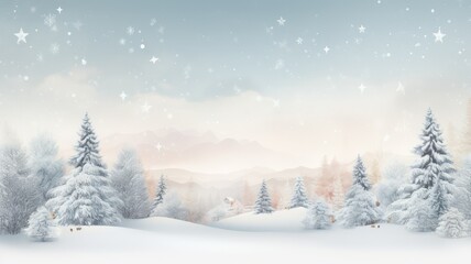 Naklejka premium Winter christmas scenic landscape created with Generative AI