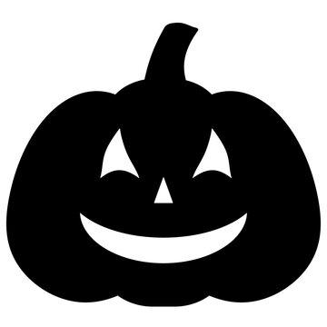 Clean and simple halloween pumpkin illustration, line art, clipart, geometric, icon, object, shape, symbol, etc. PNG with transparent background. Design elements for websites and other graphics.