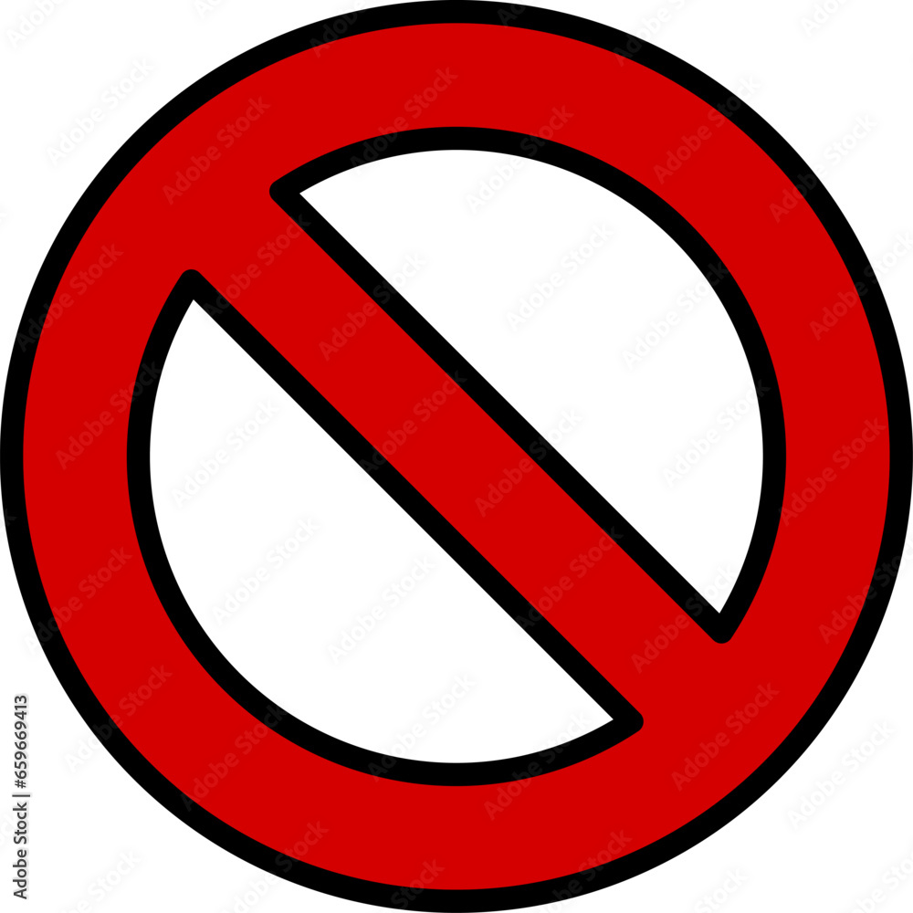 Poster red round no sign or general prohibition circle-backslash sign. vector image.