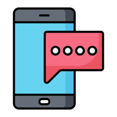 Mobile Message Colored Outline Icon