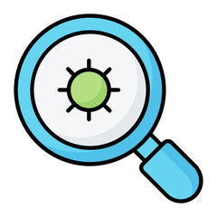 Search Bacteria Colored Outline Icon