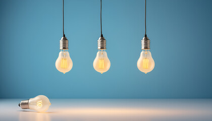 hanging light bulb on grean background, aspect ratio 16:9 background