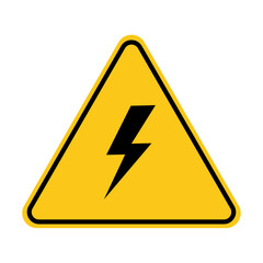 Electricity warning sign. High voltage sign. Electrical danger symbol. Lightning. Vector illustration.