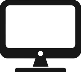 Monitor PC, Icon computer screen flat style with shadow on white background, stylish vector illustration for web design