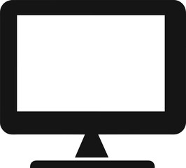 Monitor PC, Icon computer screen flat style with shadow on white background, stylish vector illustration for web design
