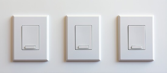 three switches off on white wall