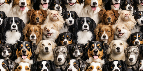 Fototapety  multiple dogs breed in a seamless pattern