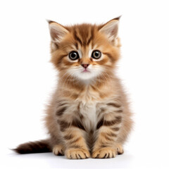 Fototapeta premium Cute Kitten Cat isolated on white