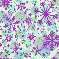 Christmas ice scribble seamless snowflakes pattern for wrapping paper and fabrics and linens and kids clothes print