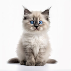 Cute Kitten Cat isolated on white