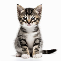 Obraz premium Cute Kitten Cat isolated on white