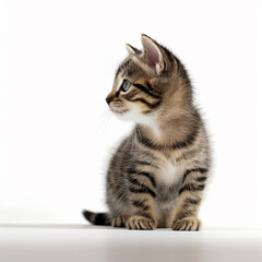 Obraz premium Cute Kitten Cat isolated on white