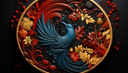 Ornate dragon wallpaper backdrop for traditional Chinese festival celebration generated by AI