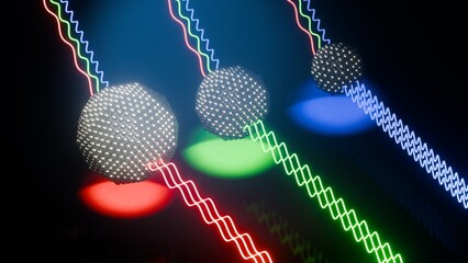 Quantum Dot Color Emission Depends on Size 3D Rendering