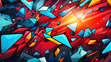 Comic book style background with shattered glass effect. Colourful background .