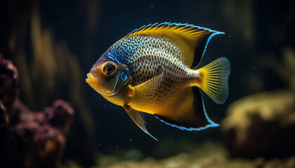 Obraz premium Colorful clown fish swim in tropical reef, a natural beauty generated by AI